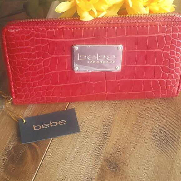 Bebe Natalie Croco Full Zip Wallet NWT - Picture 2 of 6